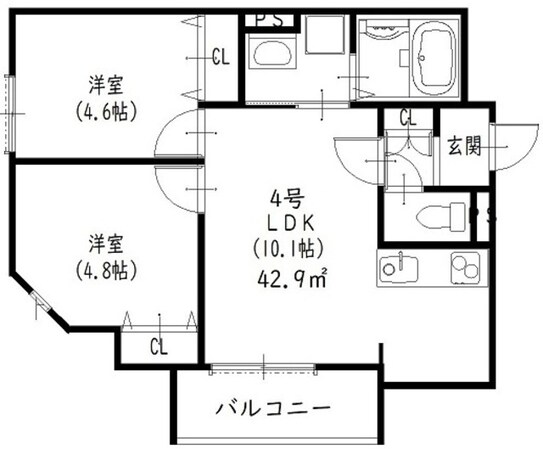 寝屋川公園駅 徒歩13分 2階の物件間取画像